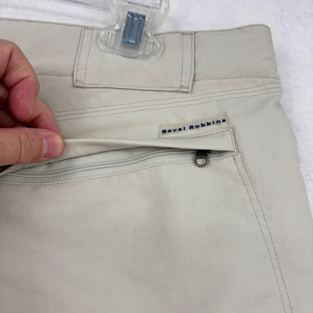 Royal Robbins Hiking Shorts Womens 4 Tan Nylon Lightweight Outdoor Utility - Picture 6 of 11